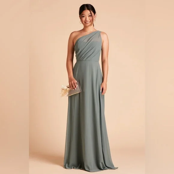 birdy grey sea glass dress Sea Glass Bridesmaid Dress Shiny Satin Size XS